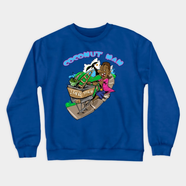 Coconut Man Crewneck Sweatshirt by JokeyShirts